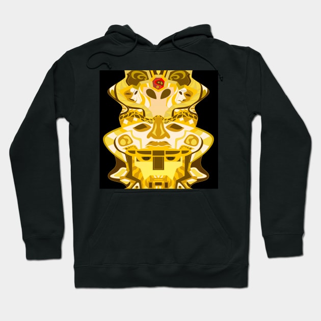 gold cloth alien helmet ecopop Hoodie by jorge_lebeau